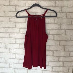 DARK RED TANK WITH DETAILED CHEST
